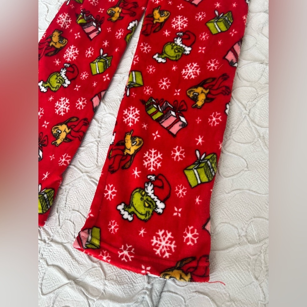 Dr. Seuss The Grinch Pajama Sleepwear Red Soft Pants US Women Size M‎ (0541) - Picture 9 of 12